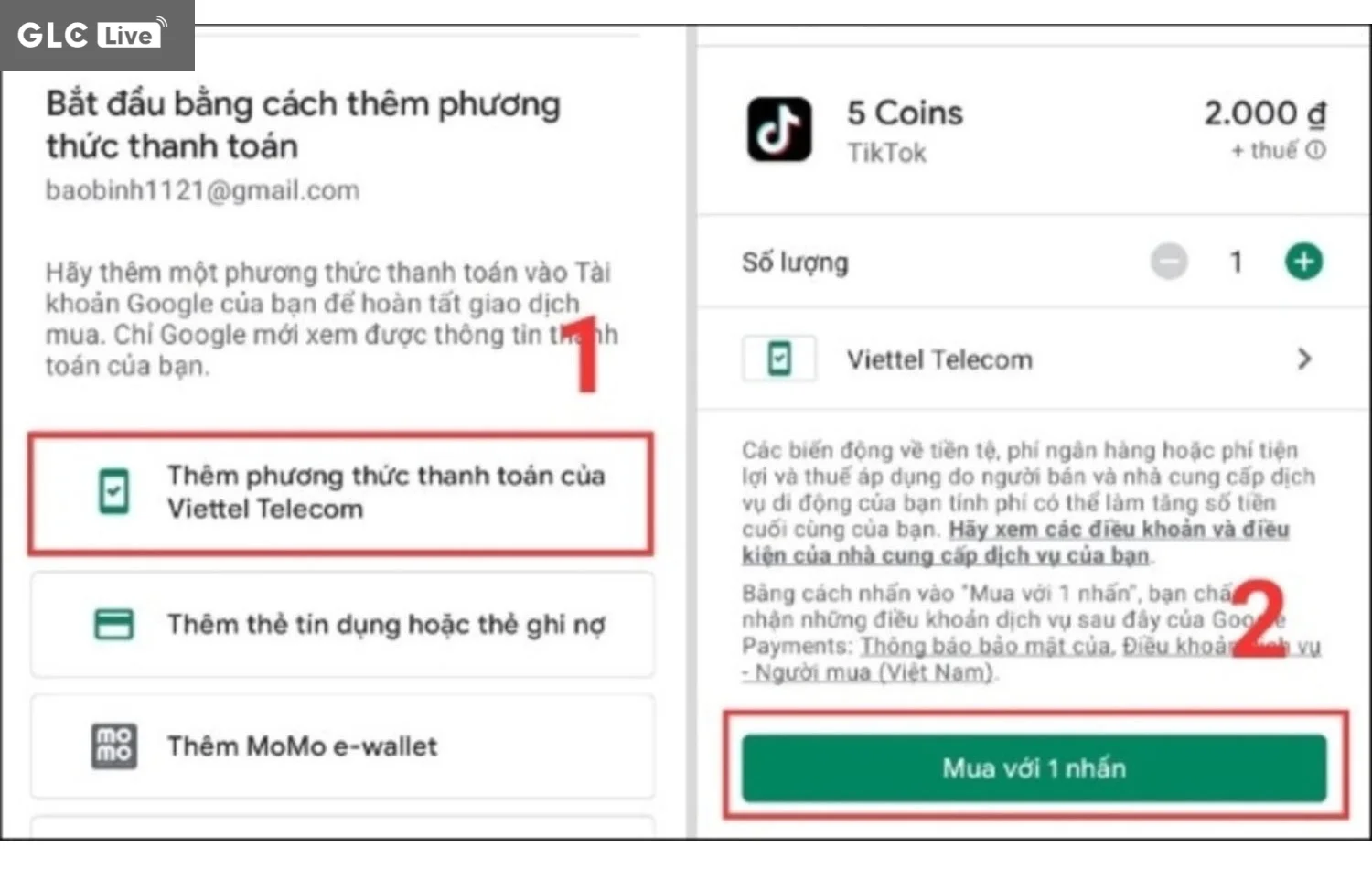 1 kim cương TikTok bằng bao nhiêu tiền chọn phương thức thanh toán