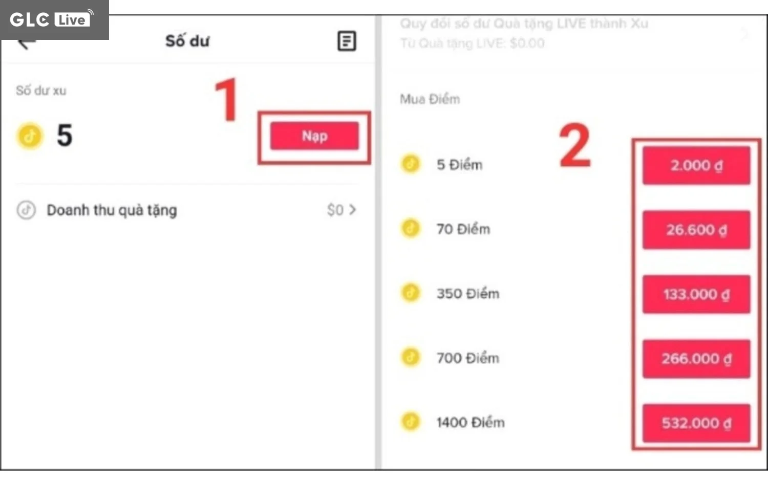 1 kim cương TikTok bằng bao nhiêu tiền nhấn nạp