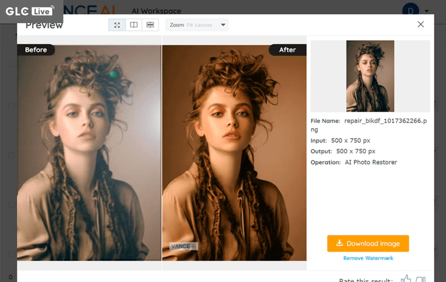 AI làm rõ ảnh mờ VanceAI Image Enhancer