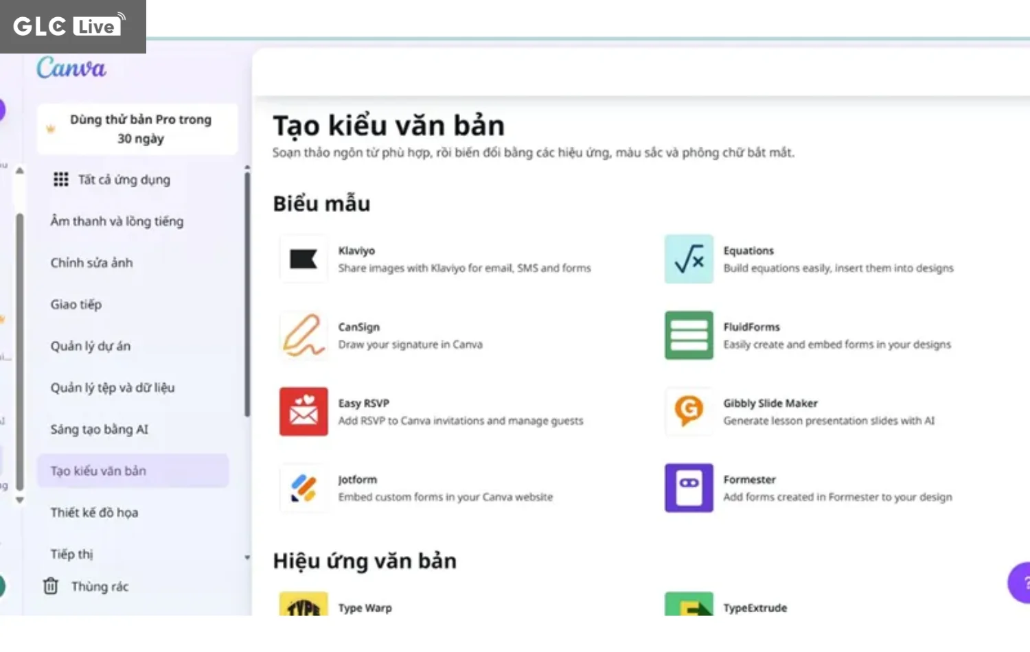 AI tạo phông chữ Canva