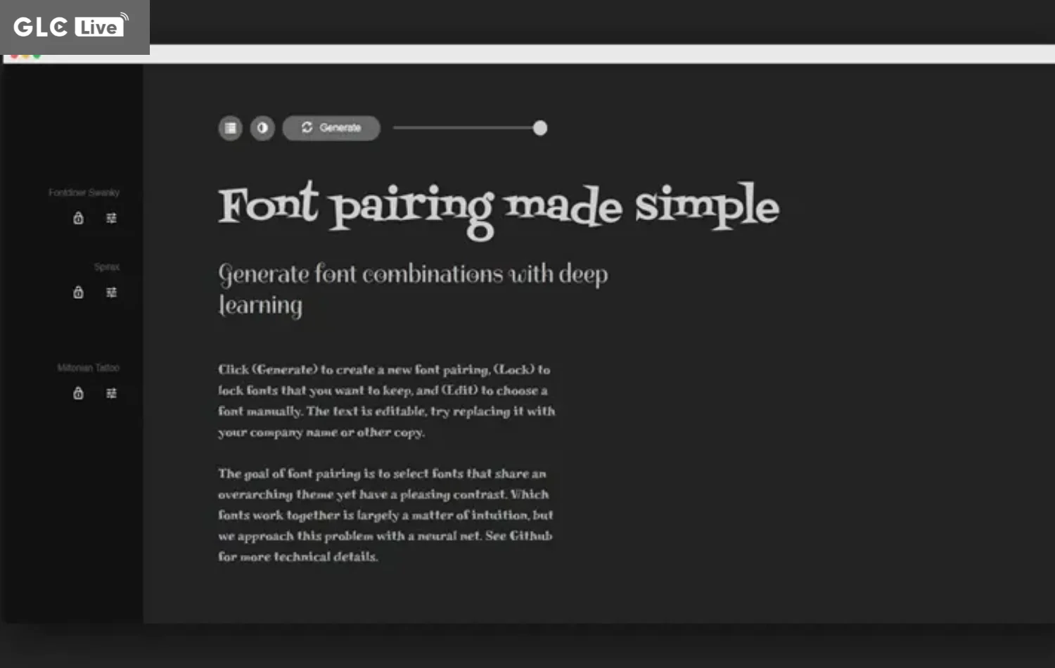 AI tạo phông chữ Fontjoy