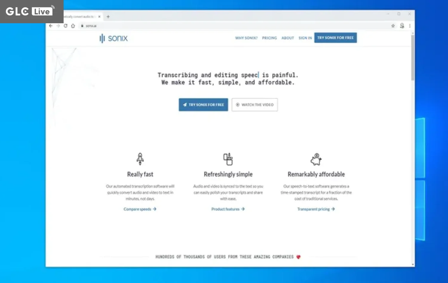 AI tạo phụ đề cho video Sonix.ai