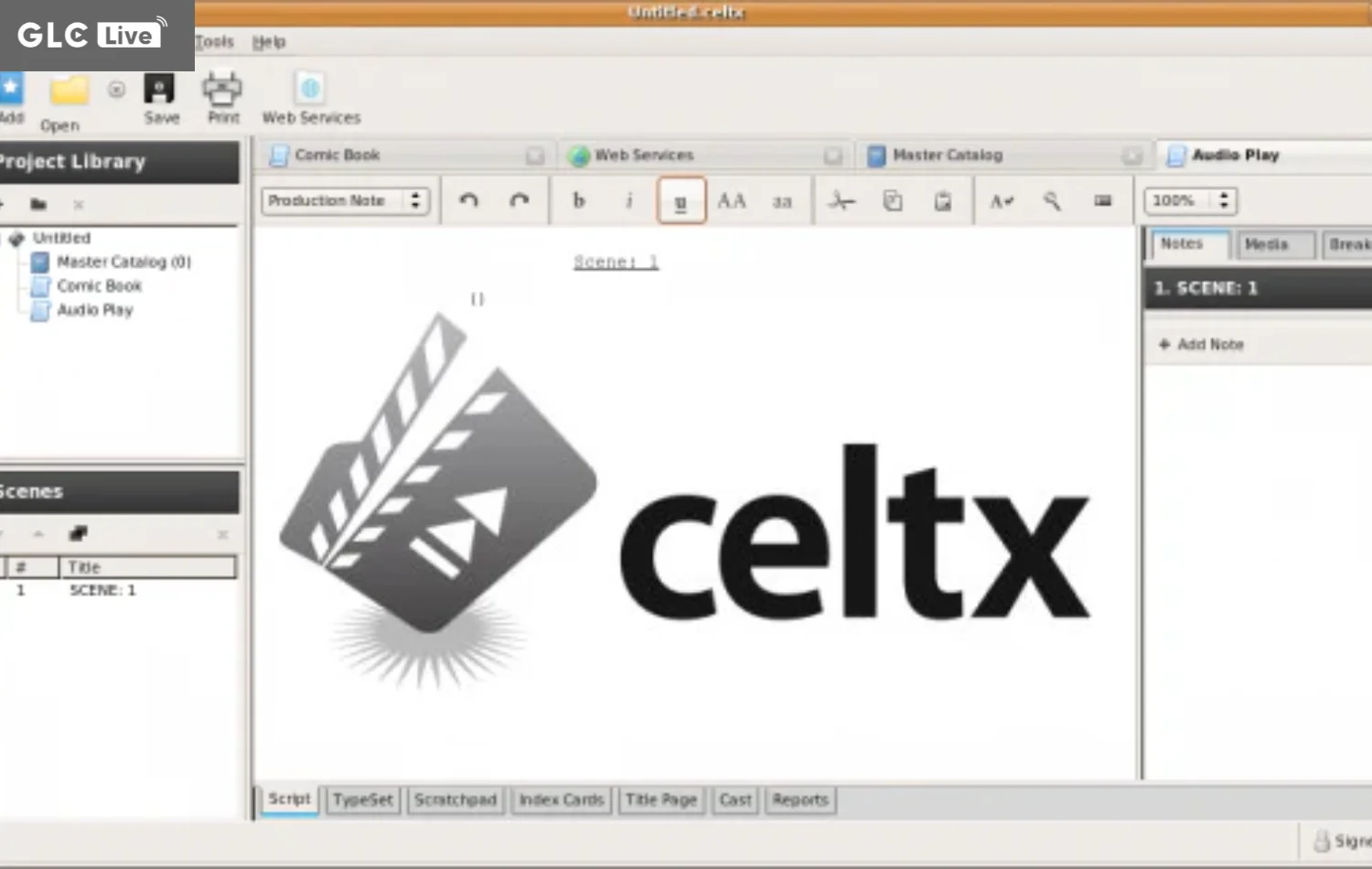 AI viết kịch bản celtx