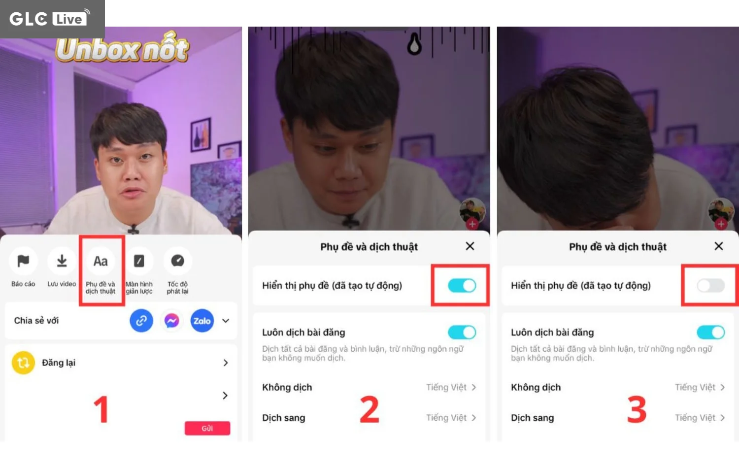 cách bật phụ đề trên TikTok cách tắt