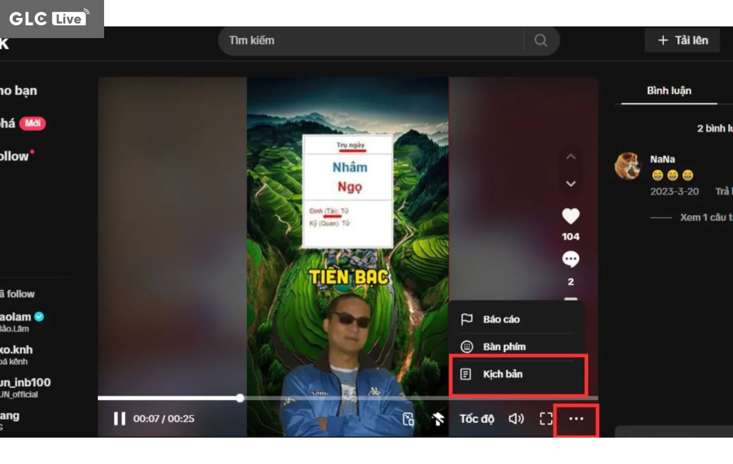 cách bật phụ đề trên TikTok chọn biểu tượng ba chấm