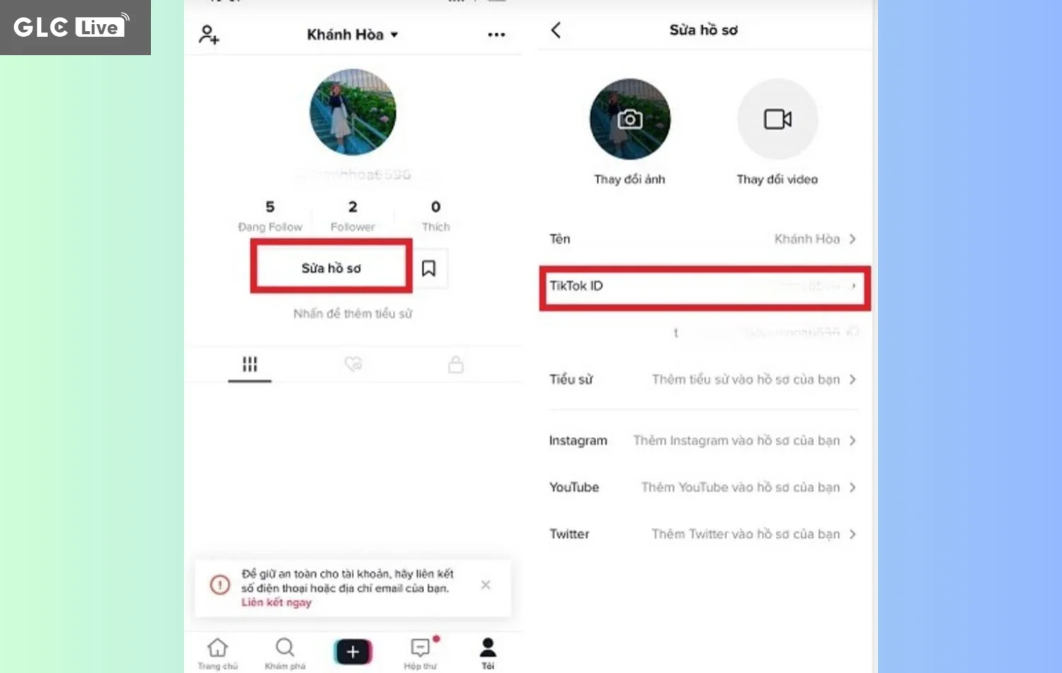 cách đổi ID TikTok chưa đủ 30 ngày chỉnh sửa id tiktok