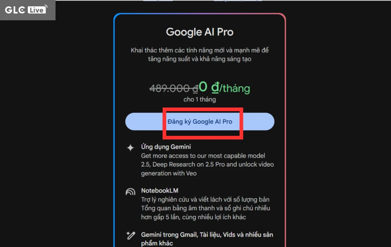 cách sử dụng AI VEO 3 chọn mục đăng kí