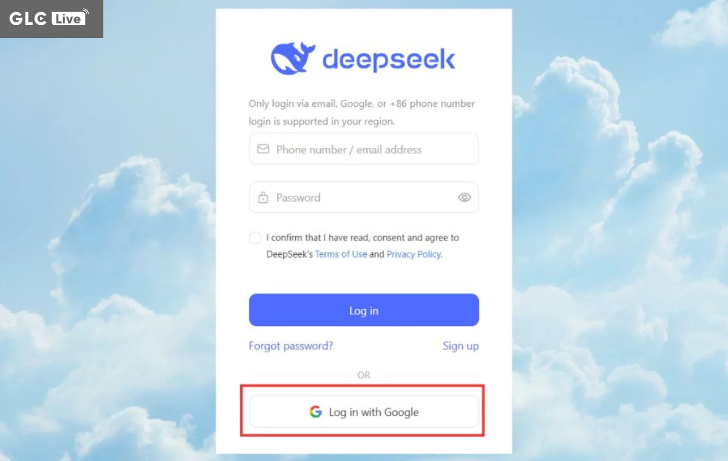 cách sử dụng DeepSeek đăng nhập với google
