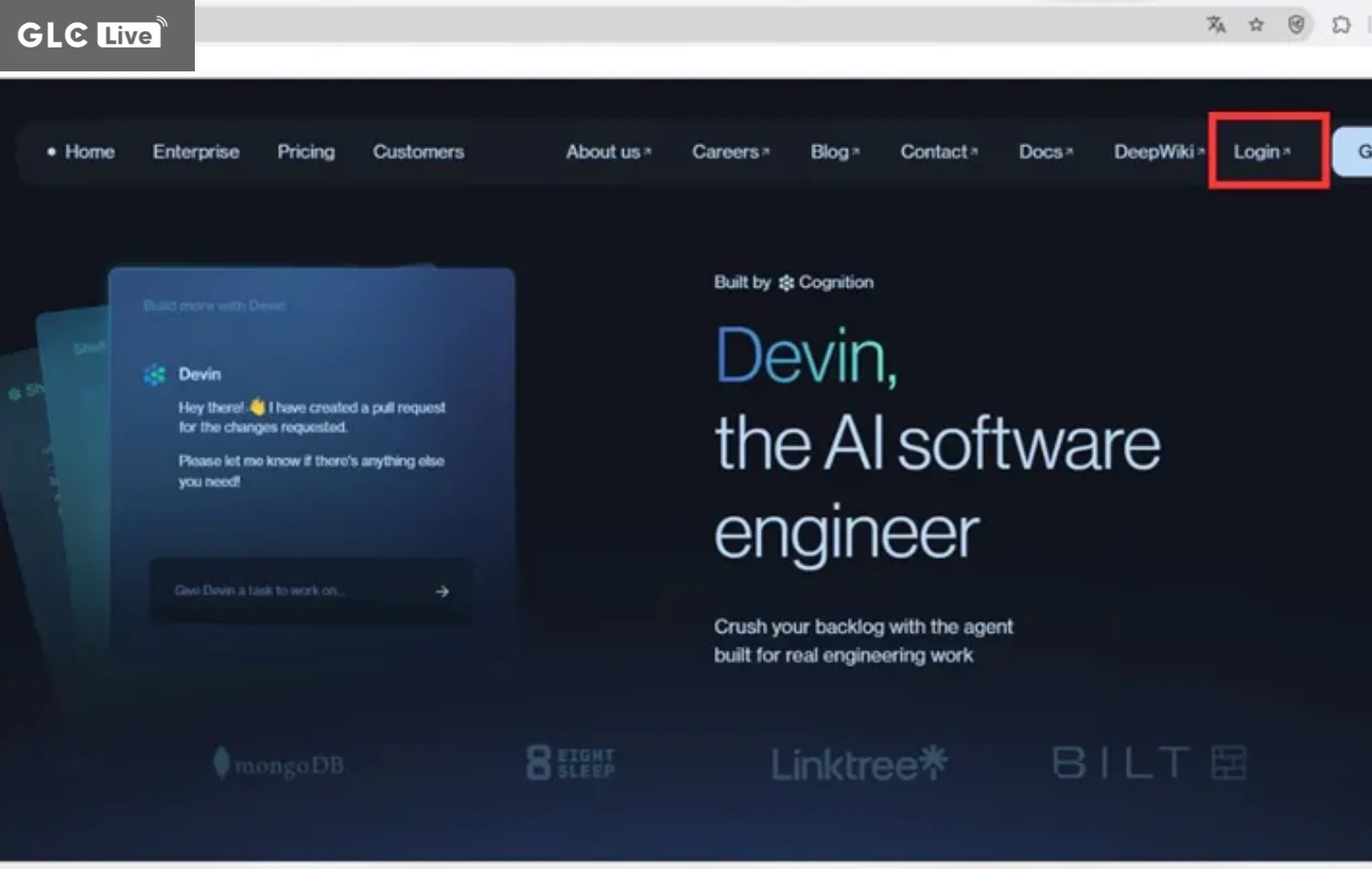 cách sử dụng Devin AI truy cập trang web chọn login