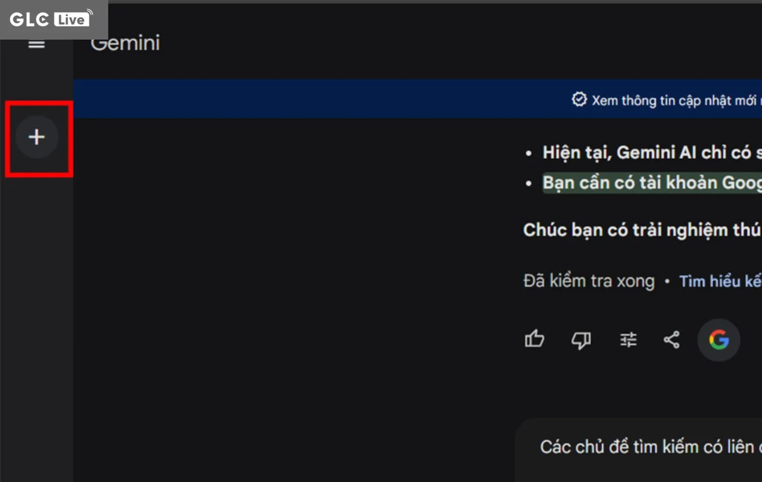 cách sử dụng Gemini AI chọn new chat