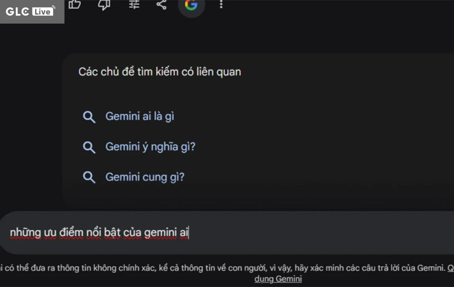 cách sử dụng Gemini AI nhập nội dung cần tìm