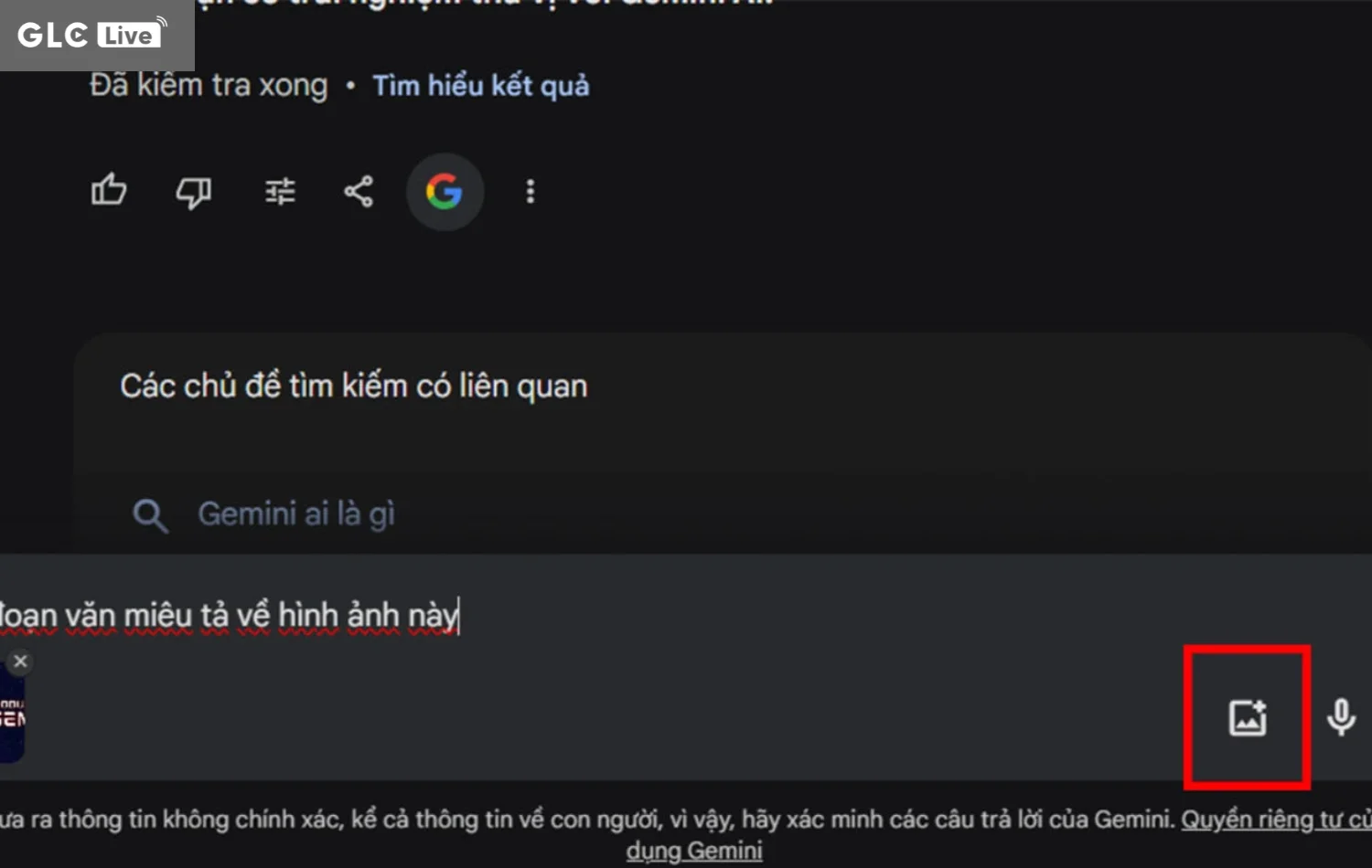 cách sử dụng Gemini AI nhập yêu cầu sau đó chọn enter