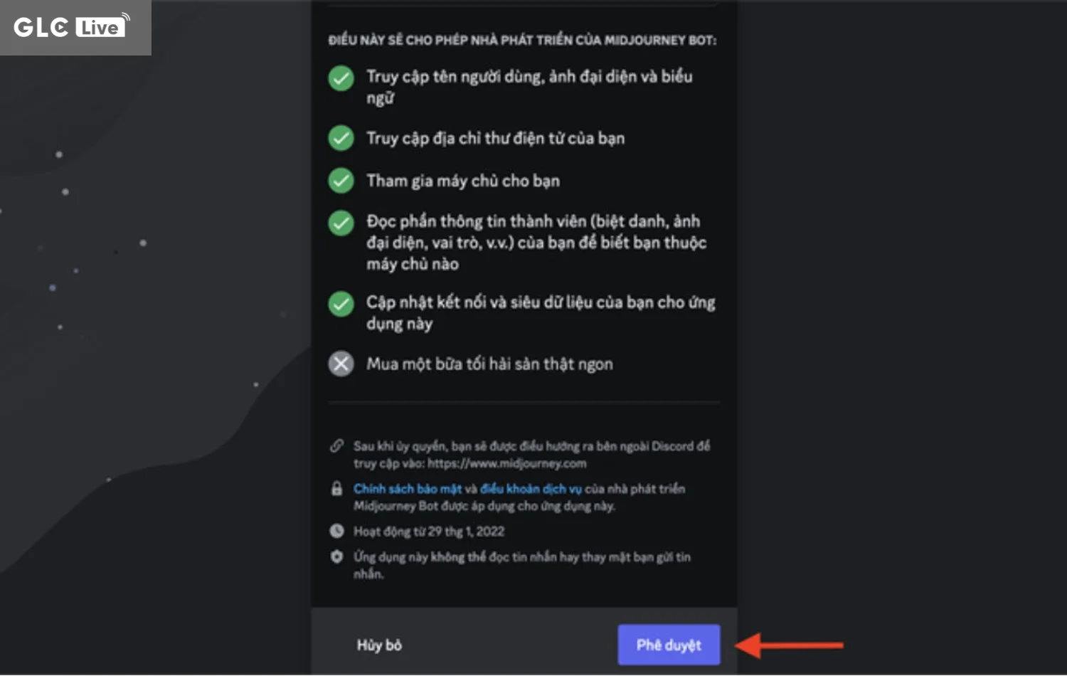 cách sử dụng Midjourney AI chọn phê duyệt