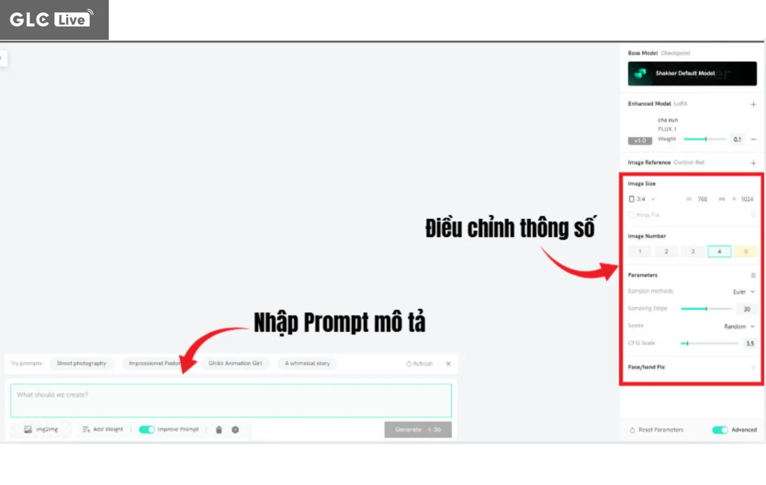 cách sử dụng Shakker AI nhập promt