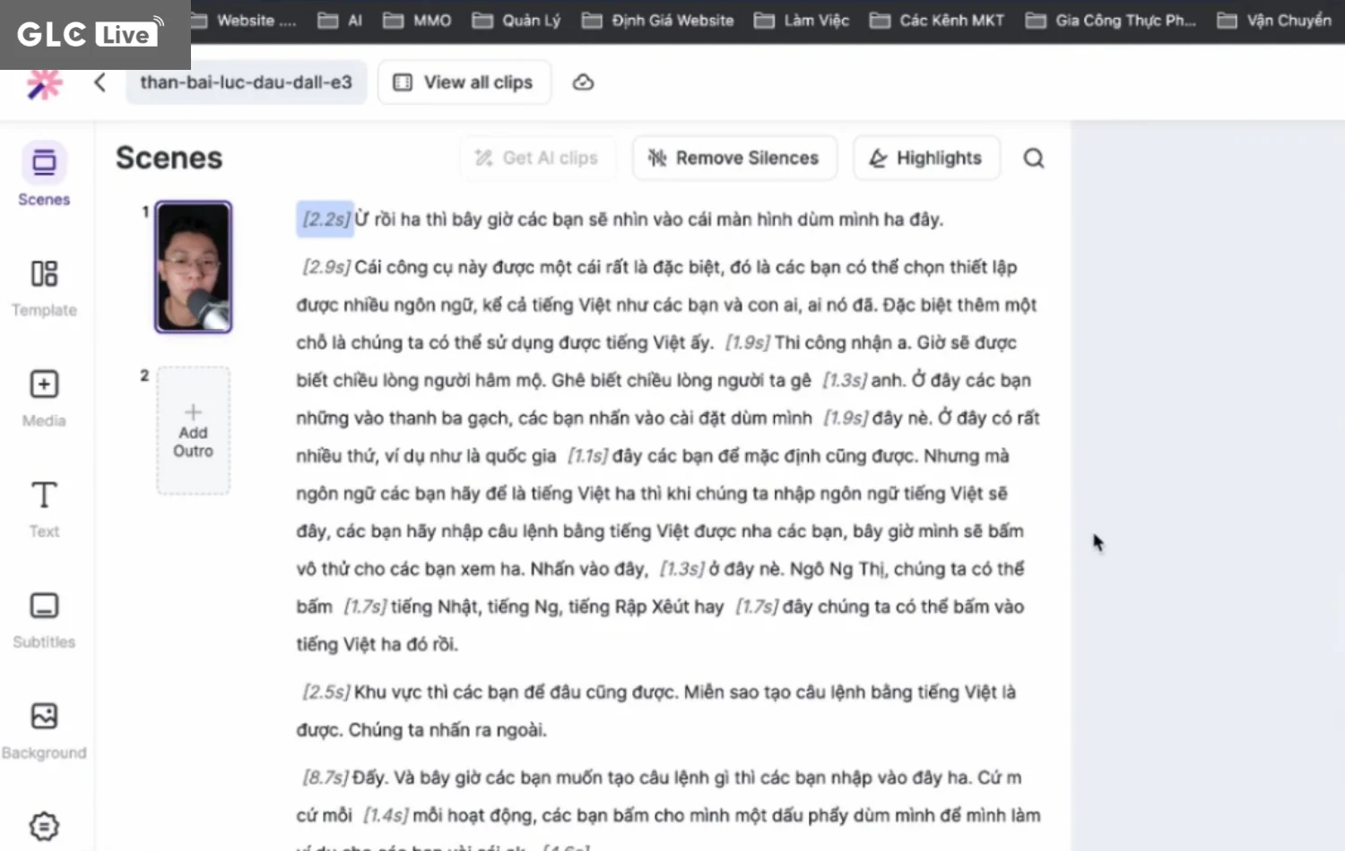 cách sử dụng Vizard AI điều chỉnh video