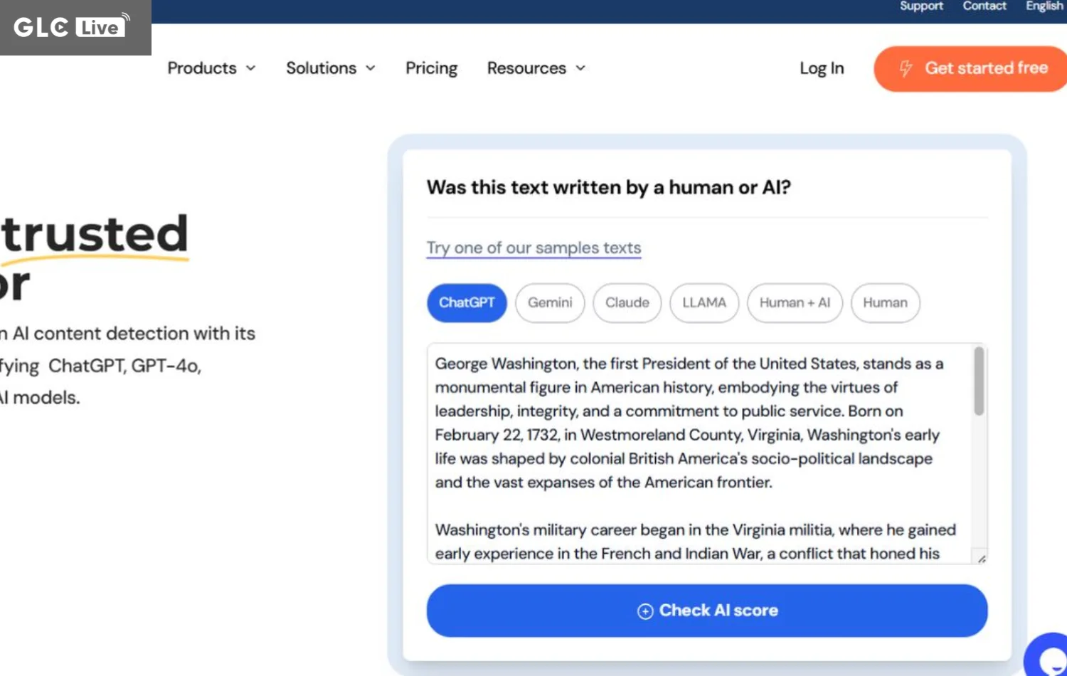 cách sử dụng Winston AI chọn get started free