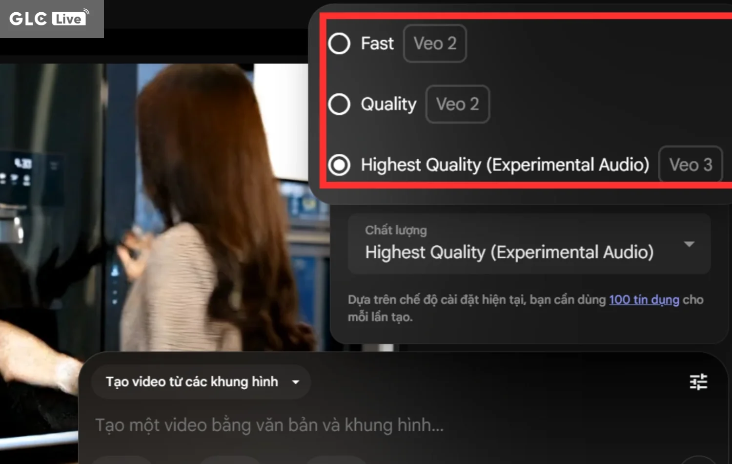cách tạo video bằng AI Veo 3 tùy chọn chất lượng video