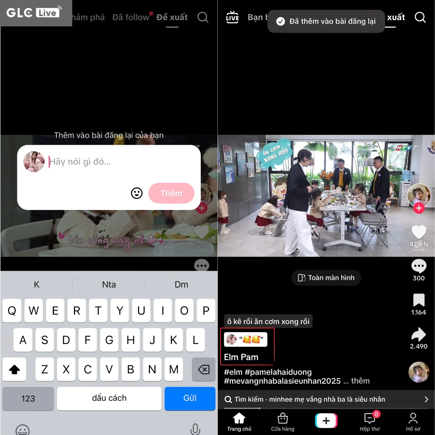 Đăng lại trên TikTok là gì lựa chọn đăng lại thêm bình luận vào video đăng lại