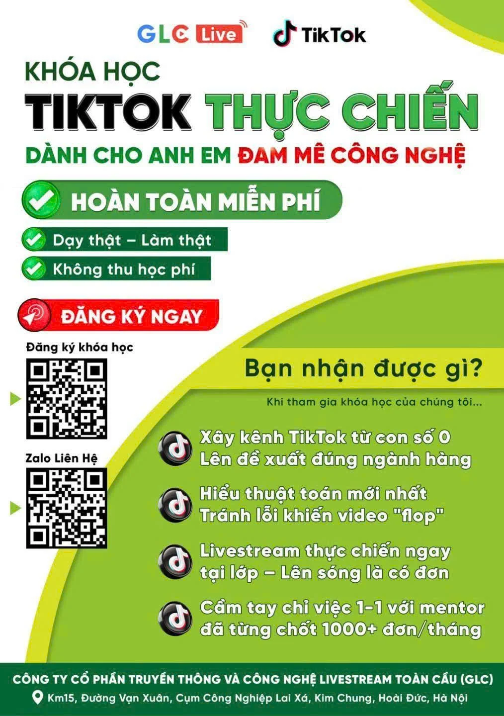 Khóa học TikTok miễn phí