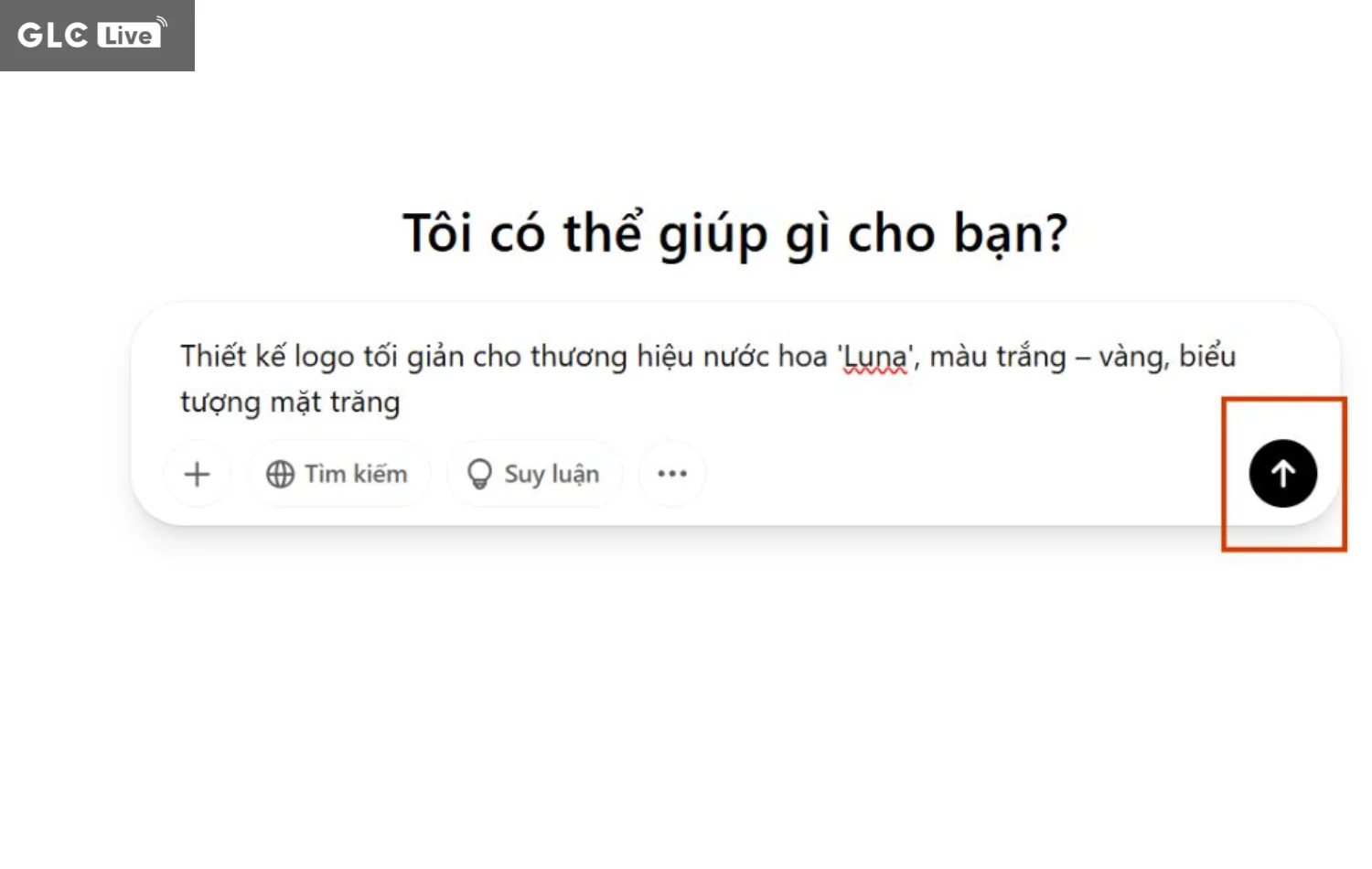 Prompt tạo Logo bằng AI gửi câu lệnh