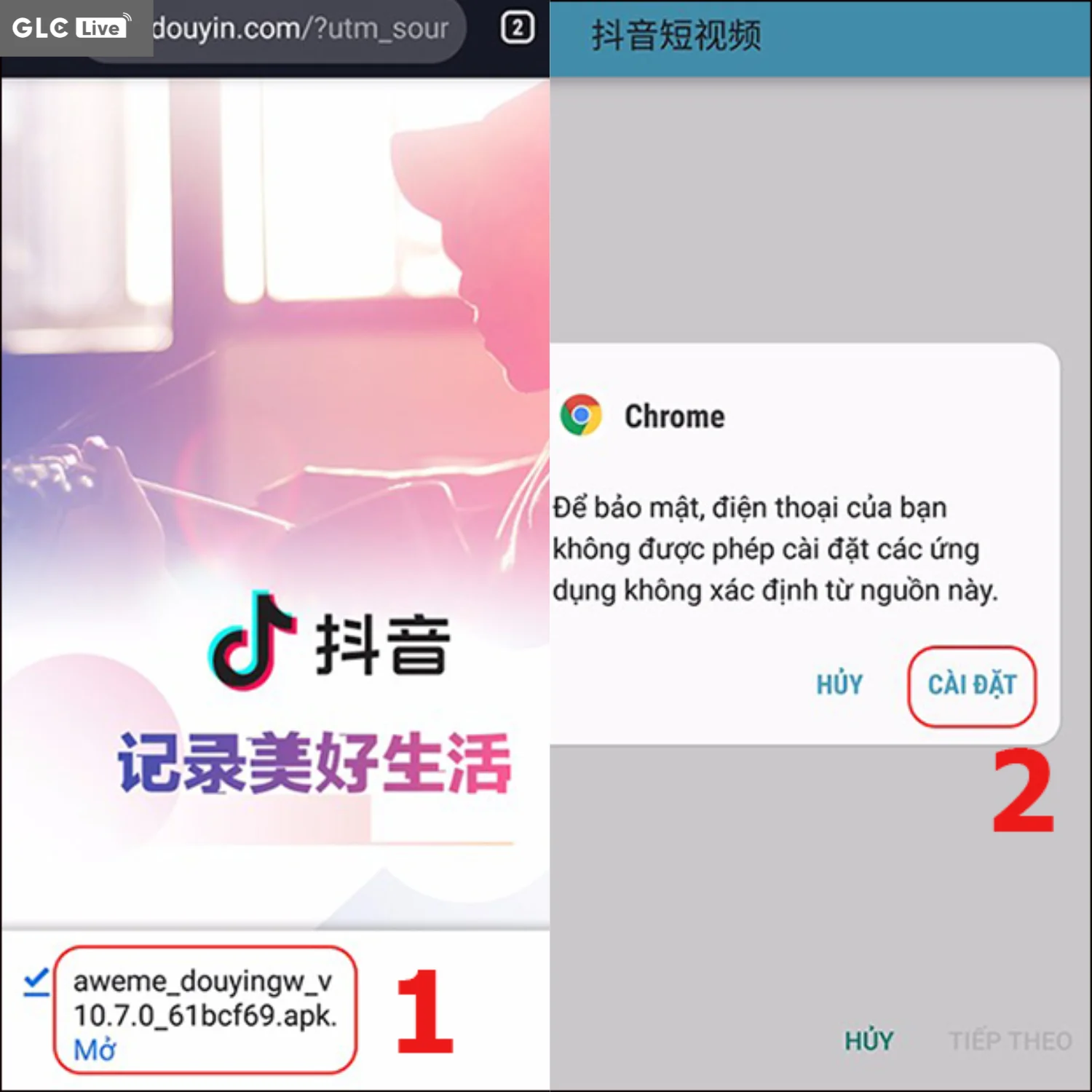 TikTok Trung Quốc mở file và cài đặt